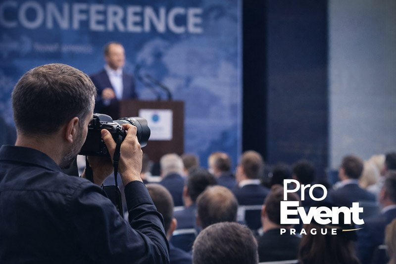Event photographer covering a conference in Prague