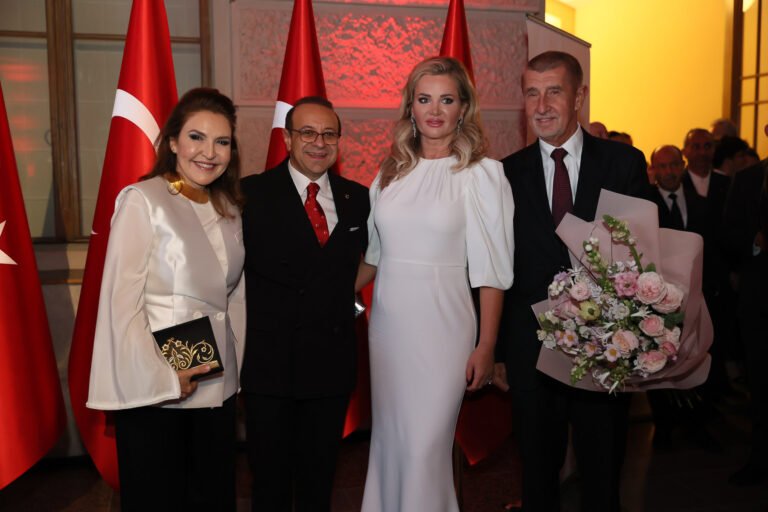 Guests at a national day reception in Prague