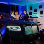 Luxury car unveiling at a product launch in Prague