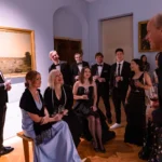 Guests at an award ceremony in Lobkowicz Palace, Prague Castle