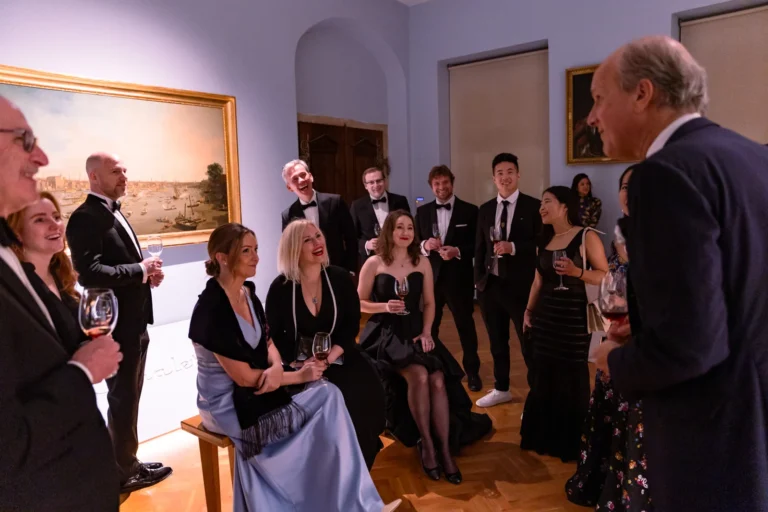Guests at an award ceremony in Lobkowicz Palace, Prague Castle