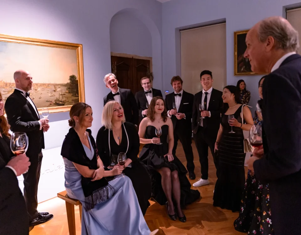 Guests at an award ceremony in Lobkowicz Palace, Prague Castle