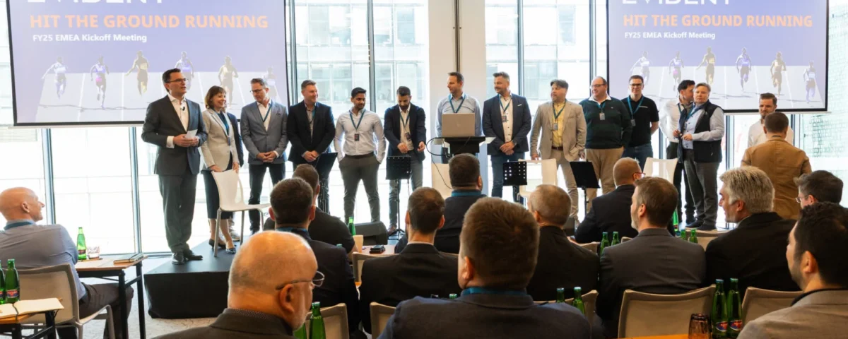 Corporate presentation in front of an audience in Prague