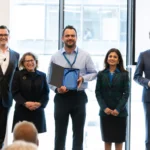 Award presentation at a corporate event in Prague