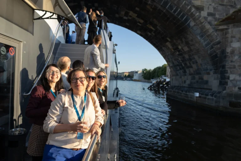 Participants on a city tour during a Prague incentive event