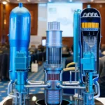 Technology model displayed at an industrial event in Prague