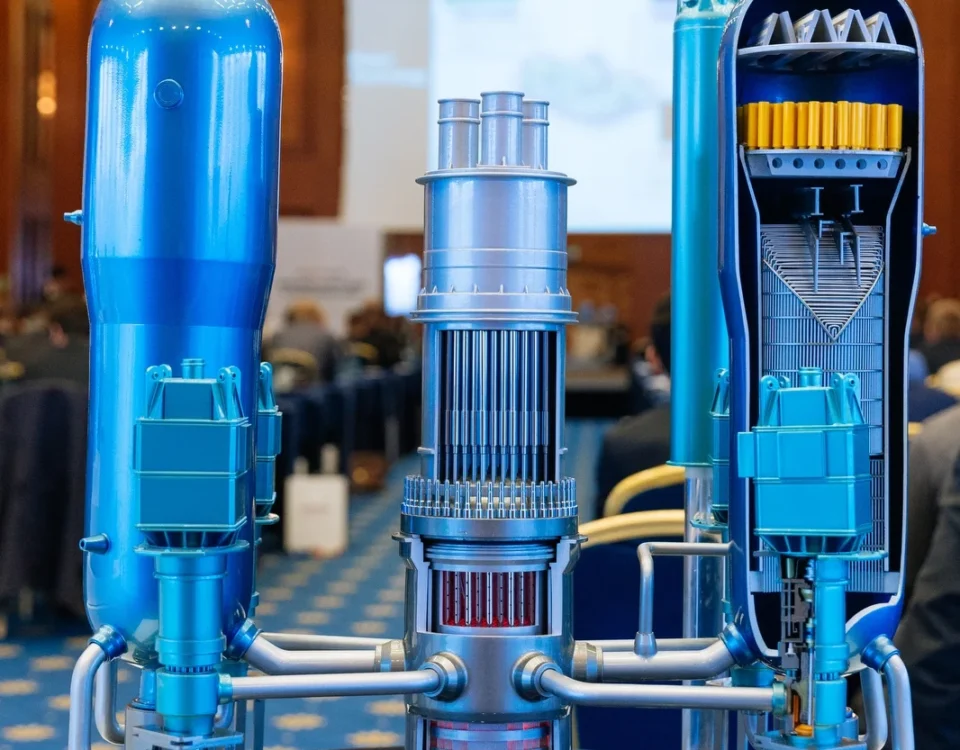 Technology model displayed at an industrial event in Prague