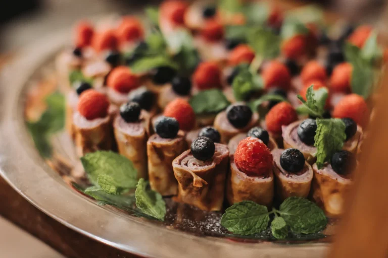 Canape detail from catering at a Prague gala event