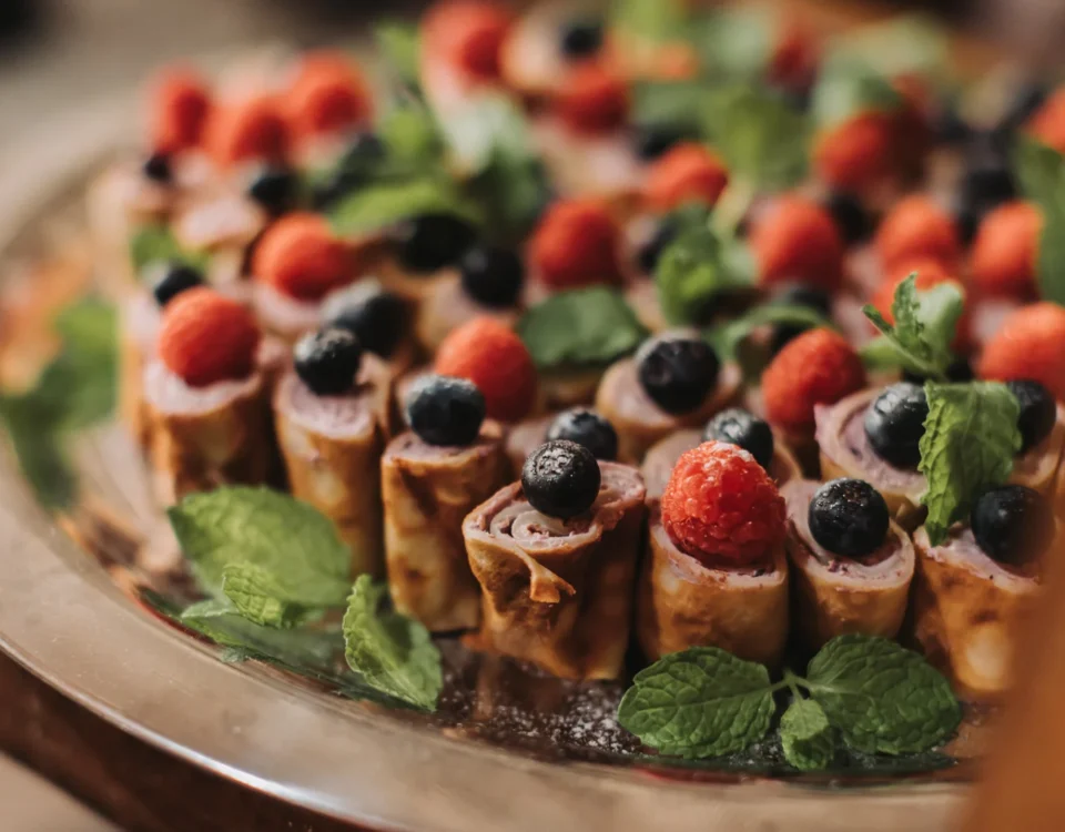 Canape detail from catering at a Prague gala event
